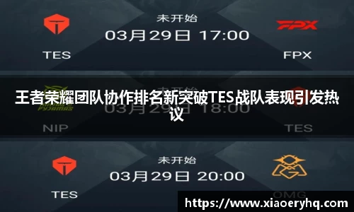 王者荣耀团队协作排名新突破TES战队表现引发热议